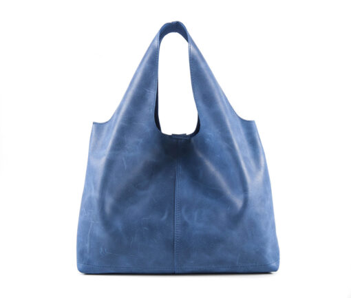 Arianna, sacca in pelle effetto vintage - Blu