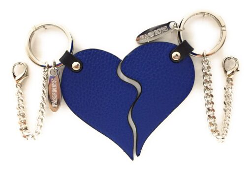 Portachiavi Cuore condiviso - Blu/Nero