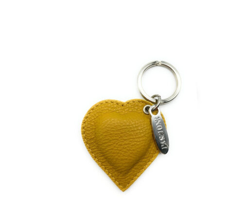 Portachiavi Cuore - Vera pelle - Giallo