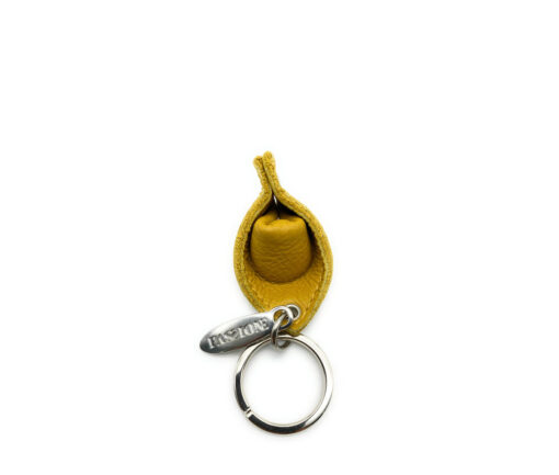 Portachiavi Tortellino in vera pelle - Tradizione italiana, patrimonio Unesco - Giallo