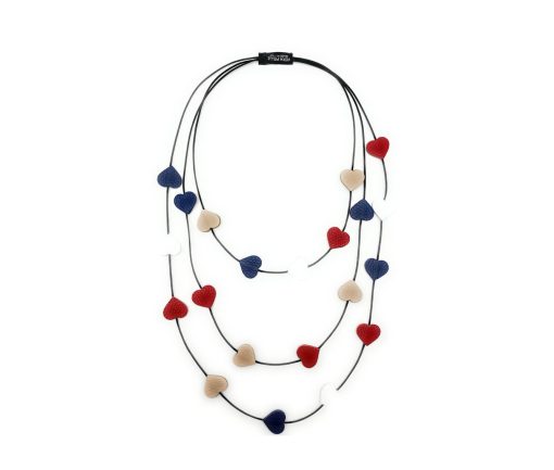 Collana Cuore - Vera pelle - Fioritura di ciliegio