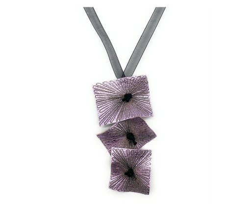 Collana Trilogy - Vera pelle - Glicine