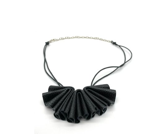 Collana Girocollo - Vera pelle - Nero