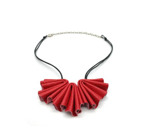 Collana Girocollo - Vera pelle - Rosso