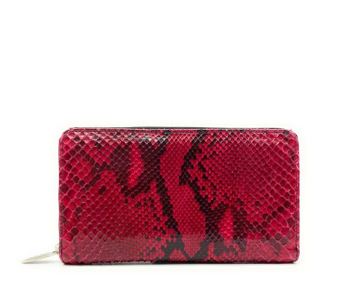 Portafoglio Grande - Unica Zip - Pitone - Fucsia