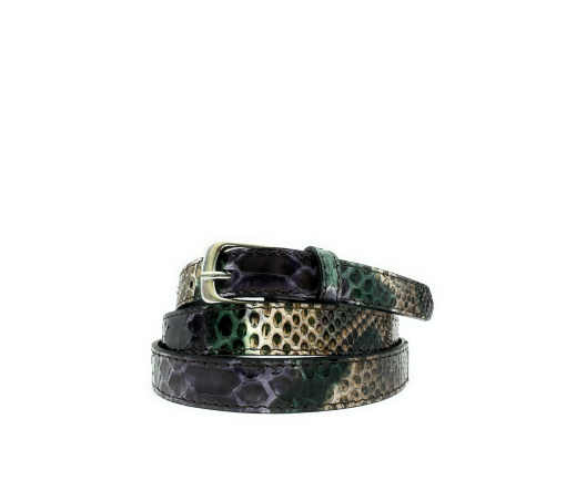 Cintura 2 cm - Vero pitone - Viola, Verde, Marrone