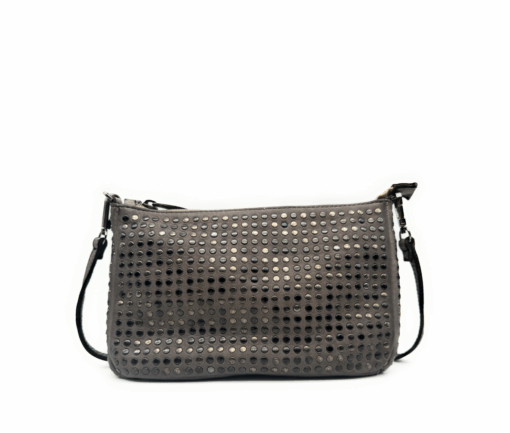 TINTO IN CAPO - Borsa a tracolla Borchiata Dark - Grigio Antracite