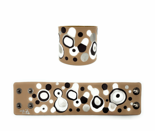 Bracciale Fascia - Fluid art - Polka dots - Rosa