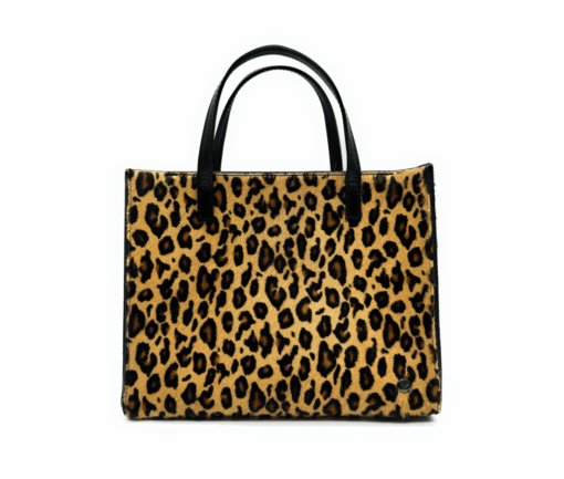 Borsa a mano in pelle cavallino - Leopardo