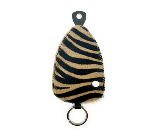 Portachiavi a Campana, vera pelle cavallino - Zebra beige