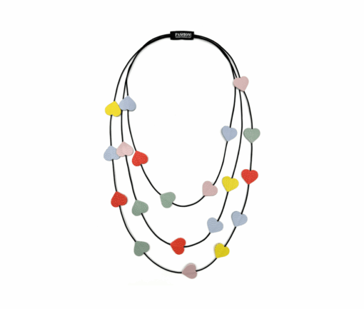 Collana Cuore - Vera pelle - Pastello