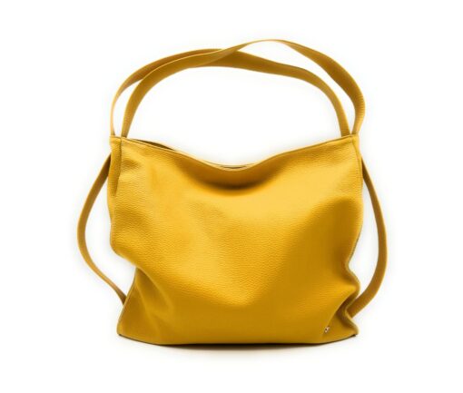 Borsa Zaino convertibile - Doppio uso in pelle - Senape